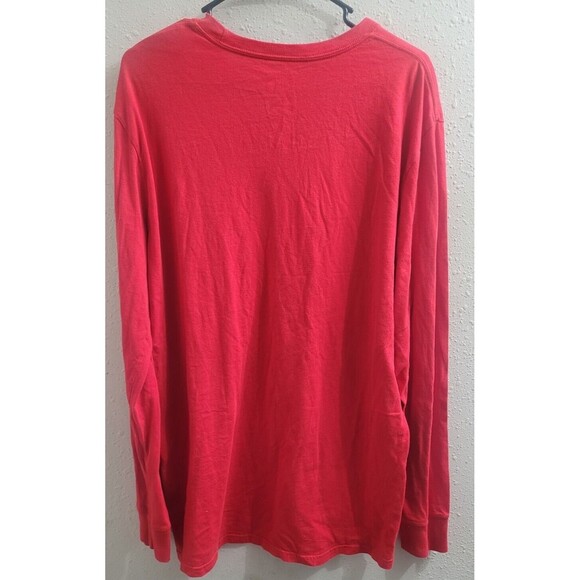 The North Face Men's Red Long Sleeve T-Shirt Spelling On Arm XL - Picture 5 of 5